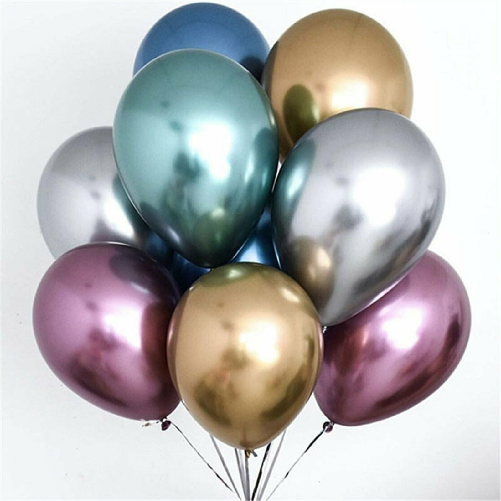 50pcs 30cm Thick Chrome Metallic Balloon Helium Birthday Wedding Party Balloons