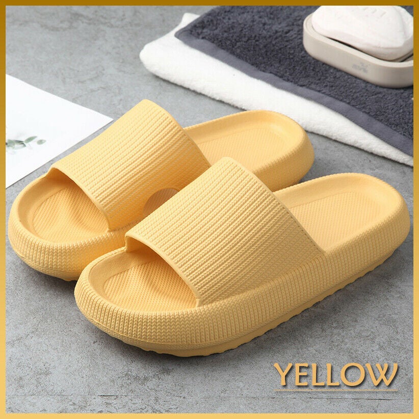 Pillow Slides Slippers Ultra-Soft Slippers Extra Soft Cloud Shoes Non-Slip Quick-Drying Open Toe Pillow Slides Sandals Unisex Shower Sandals with Thick Sole 