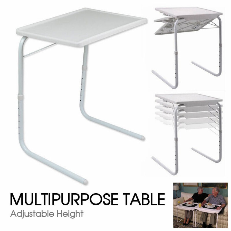 Portable Foldable Table Laptop Adjustable Tray Bed Desk TV Dinner Mate Office