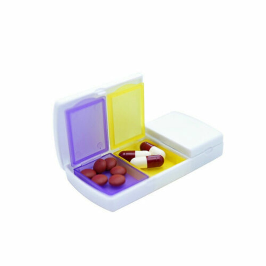 Organizer Pill Cutter Box Portable Medicine Tablet Splitter Divider Convenient