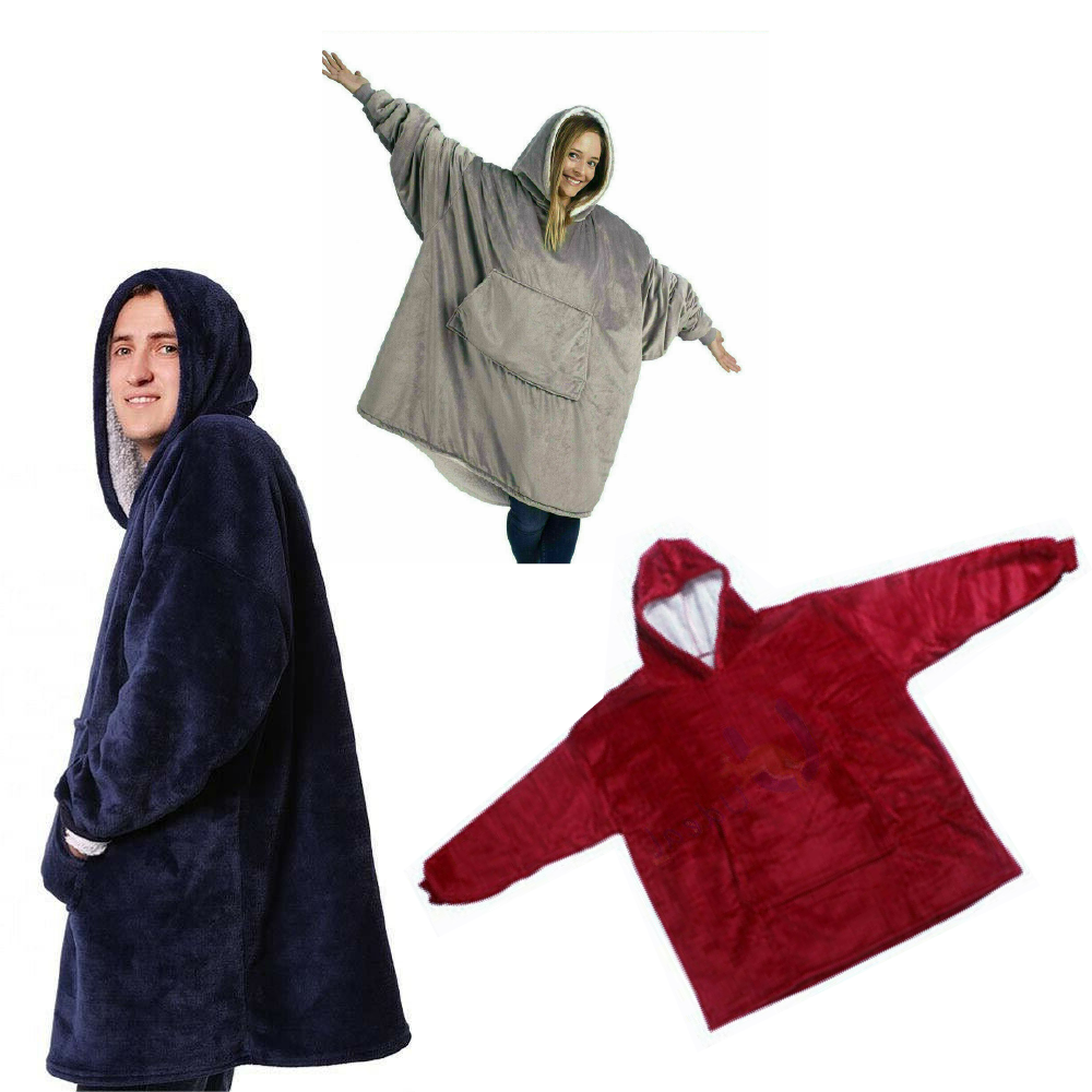 Hooded Blanket Top Lounge Fleece Sherpa Original Blankets Sweatshirt Hoodie As Seen On TV Warm Soft Cozy One Size Fits All Men Women Girls Boys 