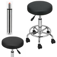 Swivel Salon Lift Stool Round Chair PU Barber Massage Hairdressing Styling