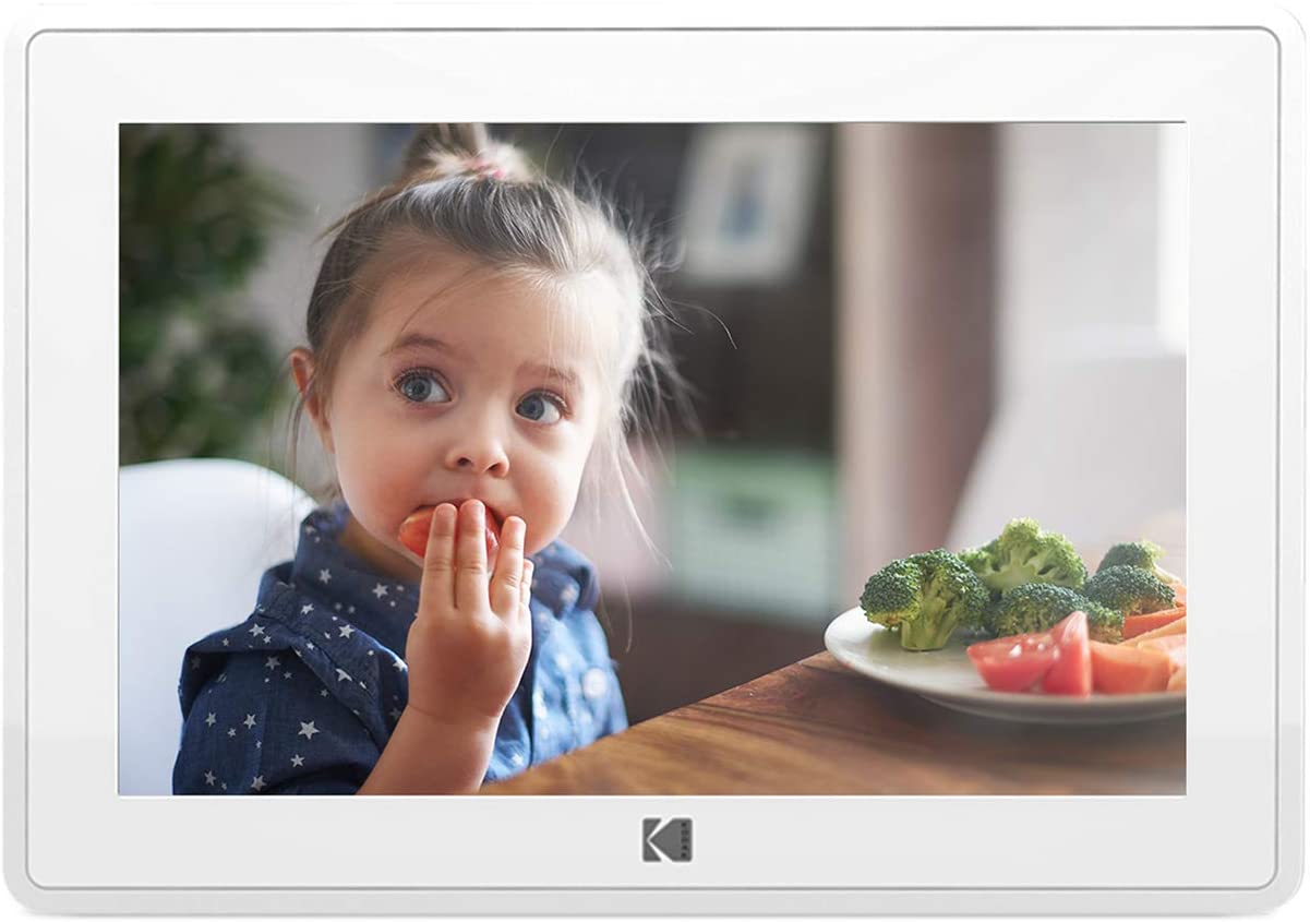 KODAK RCF-106 Wi-Fi Digital Photo Frame 10-inch 1280 x 800 IPS Touch Screen, 16GB Internal Memory with Picture Music Video Function (White)
