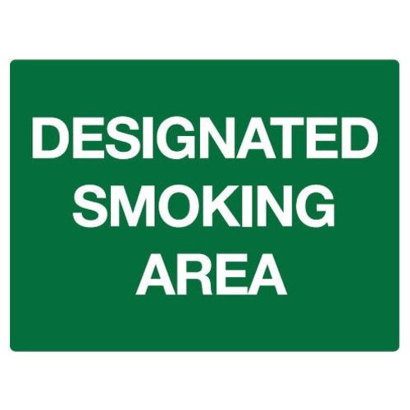 Buy Information Sign - Designated Smoking Area - 600 x 450mm - MyDeal