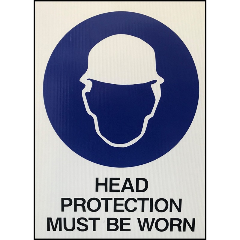 Buy Mandatory Sign Head Protection Must Be Worn 610 x 450mm MyDeal