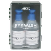 Mediq Eyewash Station Enclosed Plastic Cabinet - Translucent/Green