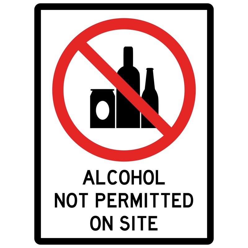 Buy Prohibition Sign - Alcohol Not Permitted On Site - MyDeal