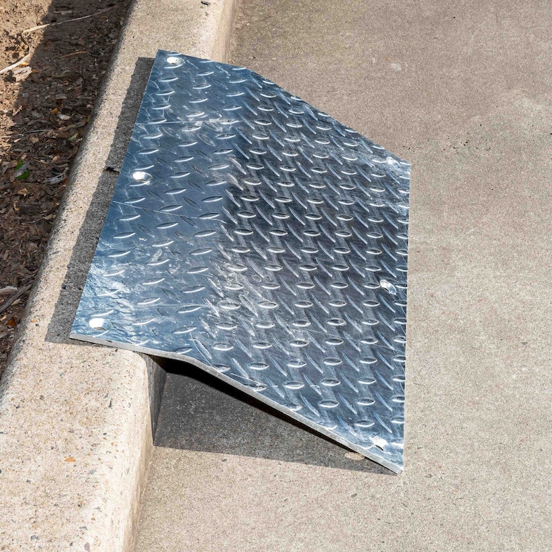 Buy Steel Driveway Kerb Ramp Plate - 415mm x 800mm - Galvanised - MyDeal