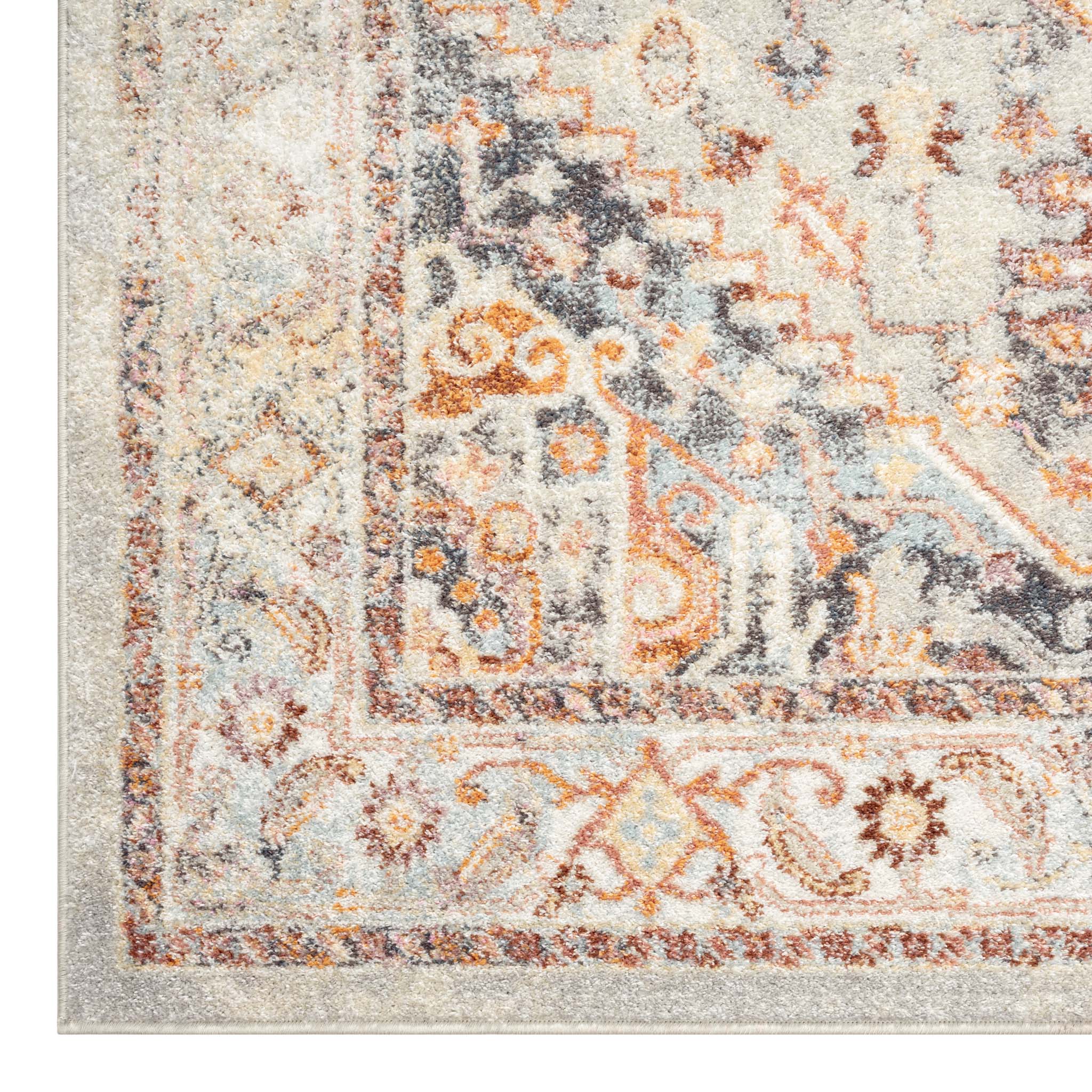 Buy Ornate Persian Vintage Rug - Grey - MyDeal Australia