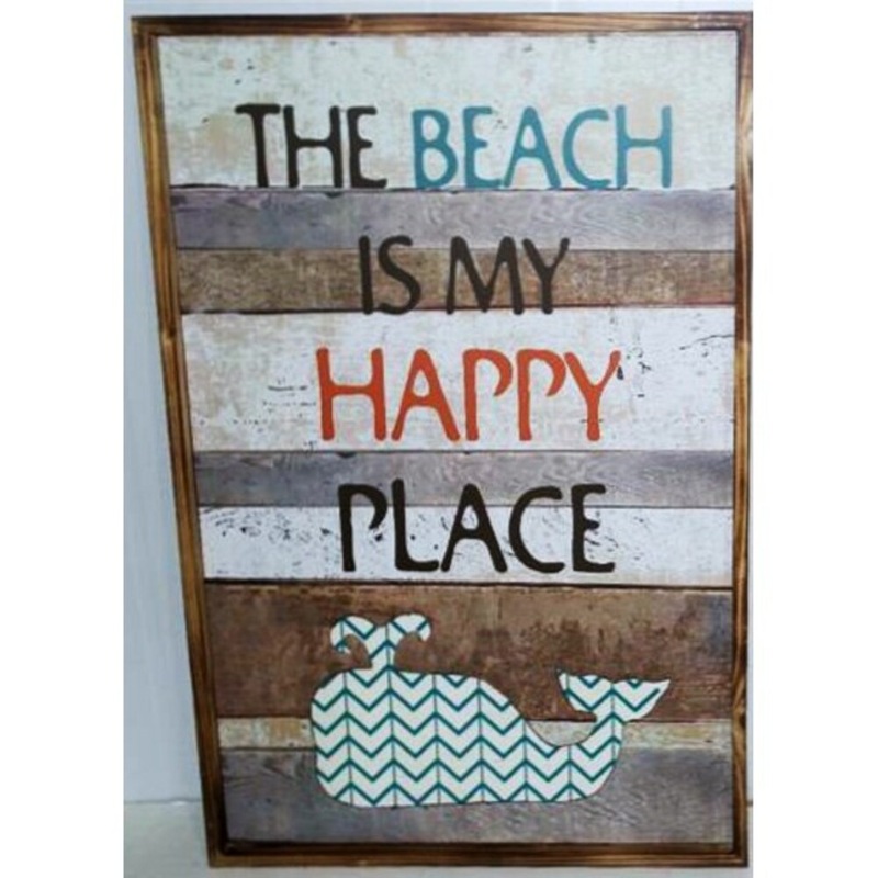 Buy Beach Is Happy Place Wall Art 49x73cm MyDeal