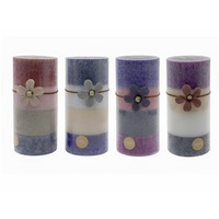bulk 24 4 Tone Scented Pillar Candle 4 Assort Wedding Party Tapered Fragrance 7x15cm
