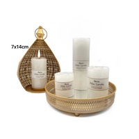 bulk 24 Unscented White Pillar Candle 457G 7x14cm