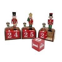bulk 24 Xmas Nut Cracker Standing Calendar 3 Assort Decoration 7x12cm
