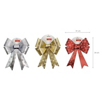 bulk 24 Xmas Snow Flake Gift Bow Decoration 31x34cm