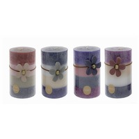 bulk 36 4 Tone Scented Pillar Candle 4 Assort Wedding Party Tapered Fragrance 7x10cm