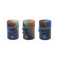 bulk 36 Ocean Views Pillar Candle 3 Assort Wedding Party Tapered Fragrance 7x10cm