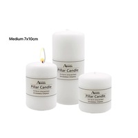 bulk 36 Unscented White Pillar Candle Tapered 7x10cm
