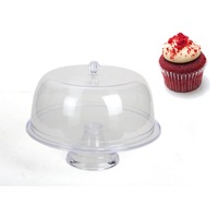 Acrylic Cake Stand w Lid Cover 34x23cm
