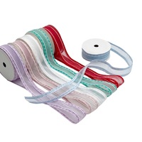 bulk 48 Organza Beaded Satin Edge Assort Wrap 300x2cm