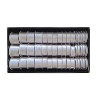 bulk 48 Roll All White Satin Ribbon Variety Sizes Displayed Box