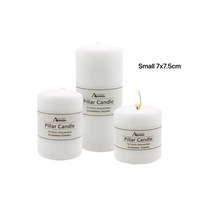 bulk 48 Unscented White Pillar Candle 7x7cm