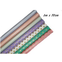 bulk 50 Rolls Polka Gift Wrap 60Gsm White N Black 300x1cm