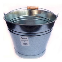 bulk 6 Galvanized Bucket W Handle 15L Garden Water Ice Storage Pot 33x29cm