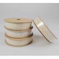 bulk 72 3M Cotton Lace Ribbon 16Mm Wide 3 Assort Display Box Craft Sewing 300cm