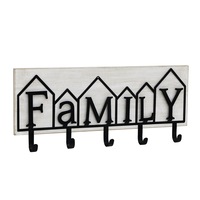Family 5 Hook Wall Hanging 60x24cm