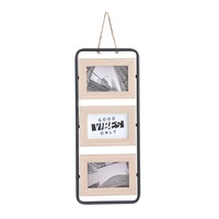 Hanging 3 Photo frame 4X6in Black N Natural 20x52cm
