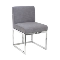 Jaxson Dining Chair Grey Silver Seat Sofa Lounge Tub 48x81cm