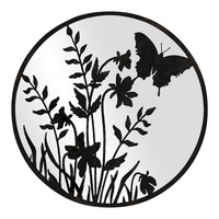 Lasercut Butterfly w Mirror Wall art Metal, 50cm