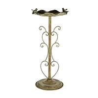Lilypad Metal Birdbath on Ornate Stand 36x66cm