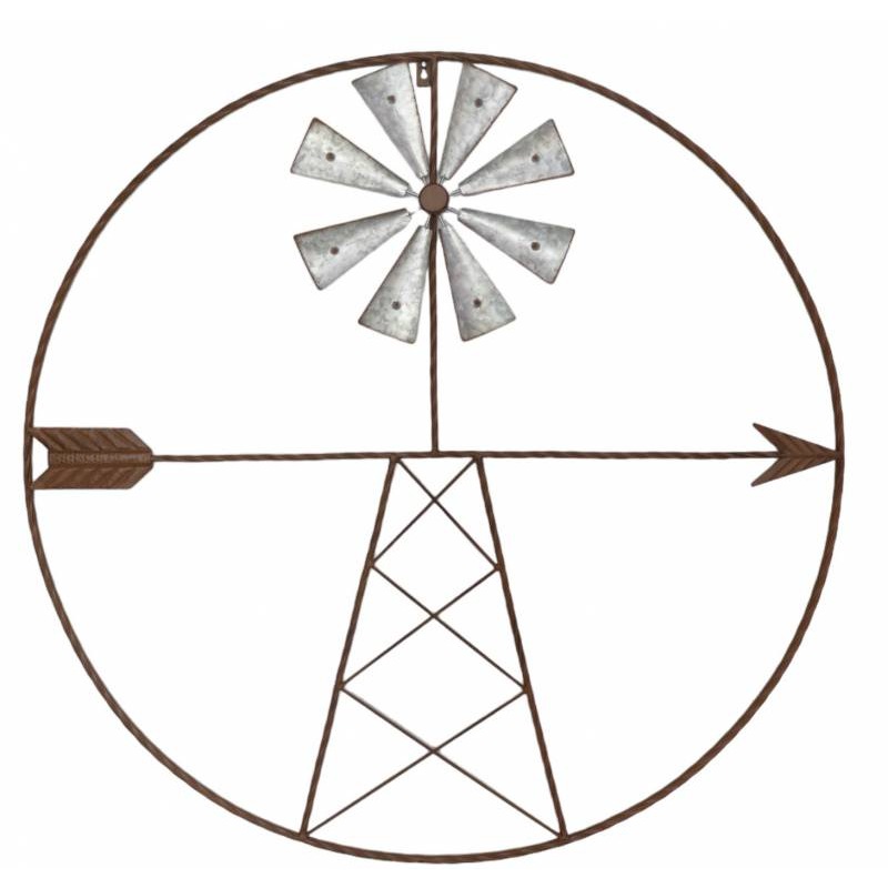 Buy Metal Windmill Wall Art 91x91cm - Mydeal