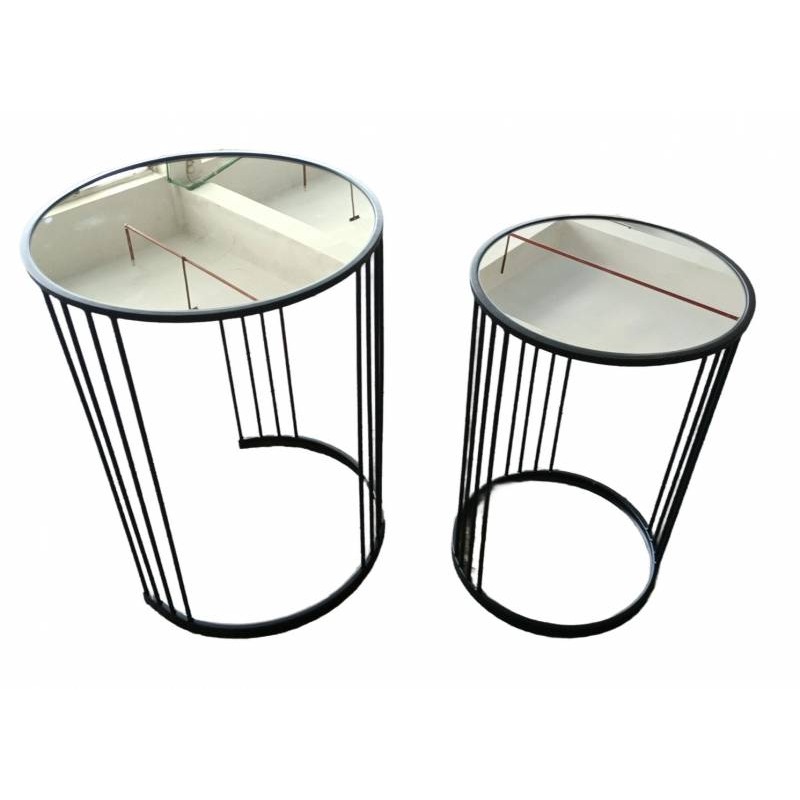 Buy Set 2 Mirror Side Table 45x60cm MyDeal