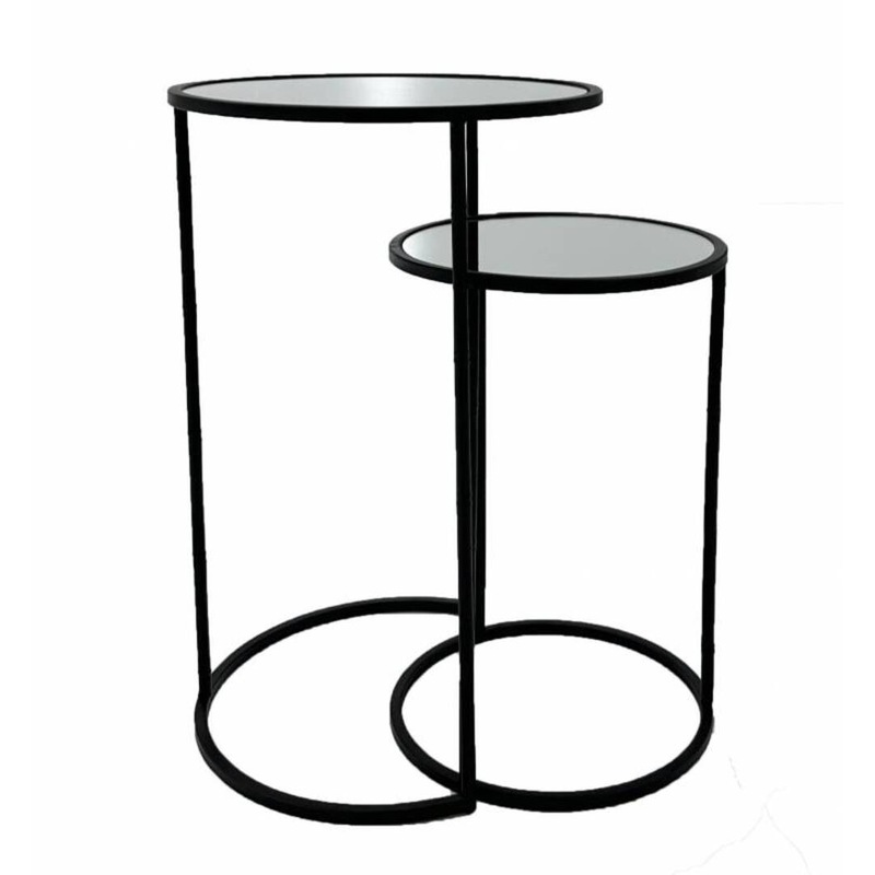 Buy Set 2 Bendigo Mirrored Side Table 16x26cm MyDeal