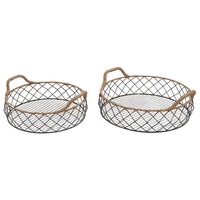 Set 2 Nested Round Tropea Trays 39x13cm
