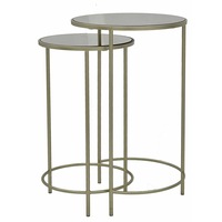 Set 2 Sally Glass Side Table Occasional Lamp Unit Nightstand 40x65cm