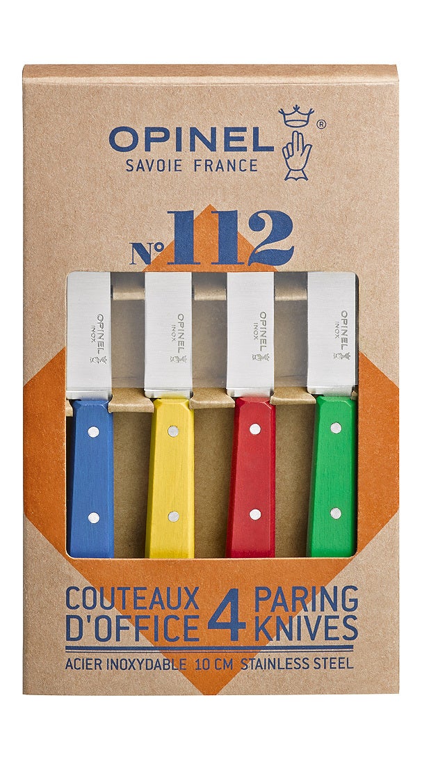 Opinel 001233 - Set of 4 Stainless Steel Paring Knives (Primary Colours)