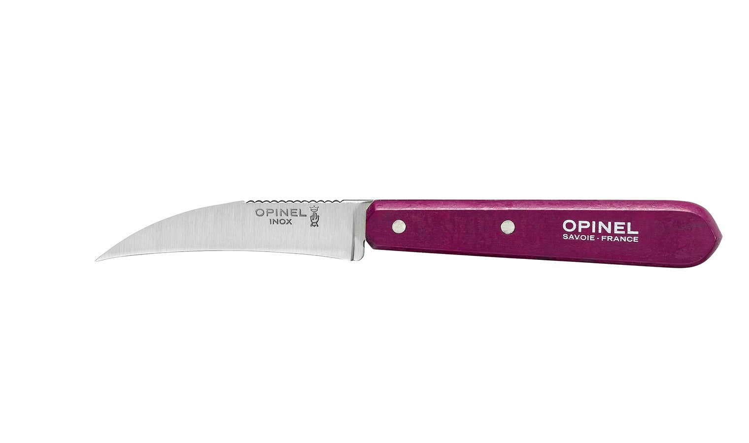 Opinel 001924 - 7cm Stainless Steel Curved Vegatable Knife (Plum Handle)