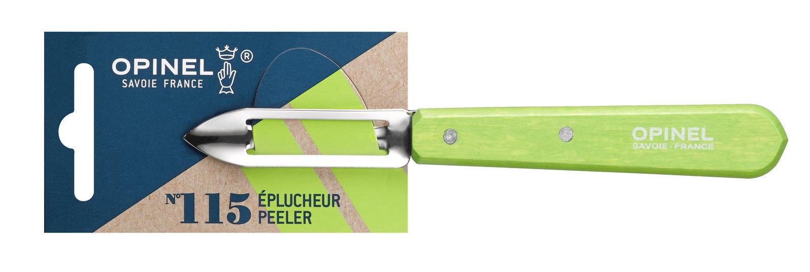 Opinel 001930 - 6cm Stainless Steel Vegetable Peeler (Apple Green Handle)