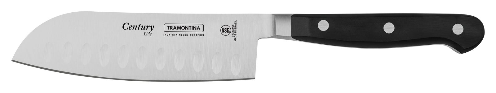 Tramontina 24020005 - 12.5cm Stainless Steel Santoku Knife (Black Polycarb/Fibreglass Handle)