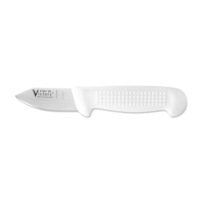 Victory Knives 260108115 - 2.5mm x 8cm Stainless Steel Single Edge Oyster Knife (White Plastic Handle)