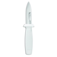 Victory Knives 260210116 - 2.5mm x 10cm Stainless Steel Double Edge Oyster Knife (White Plastic Handle)