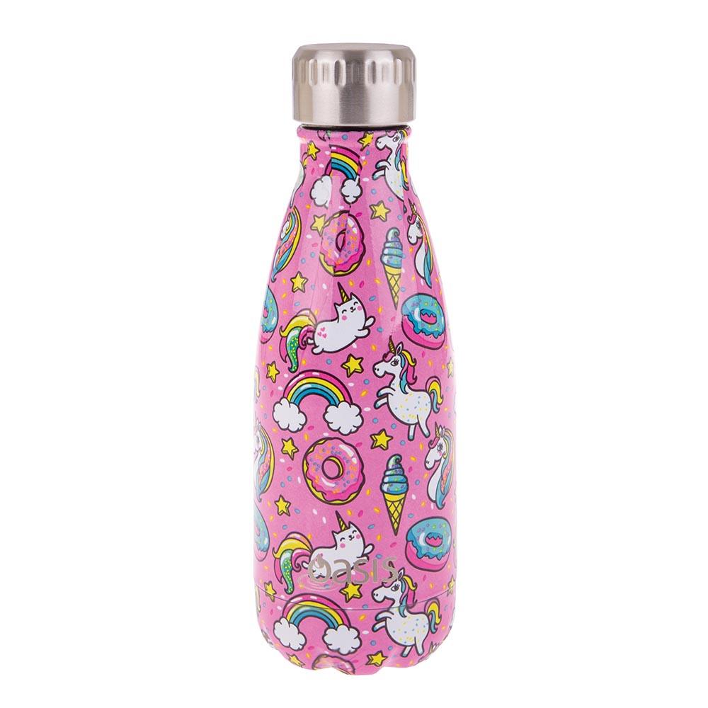 Oasis Stainless Steel Insulated Drink Bottle 350ml - Unicorns