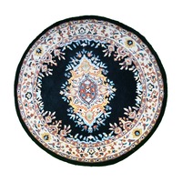 Kashan Mashad Round Hand Loomed Oriental Rug - Multi-colour