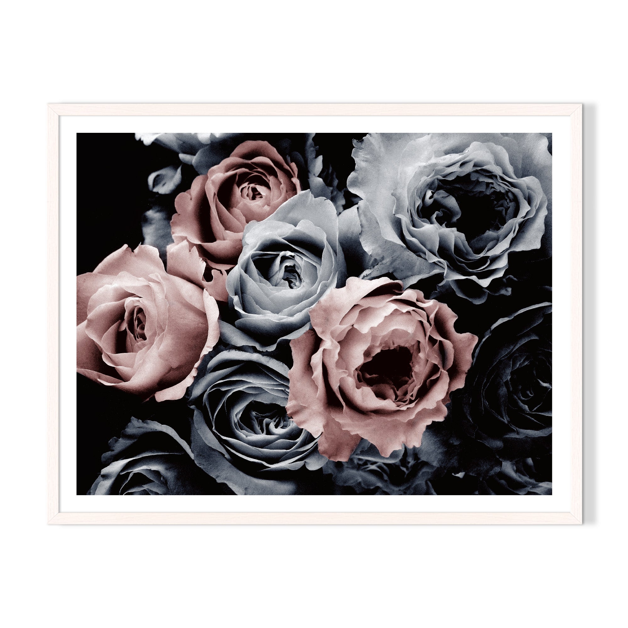 Mystical Roses Framed Wall Art - White