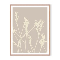 Plant Silhouette 1 Framed Printed Wall Art - Timber