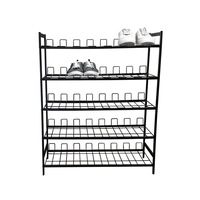 Shoe Rack 5 Tier Black Metal Storage Organiser 