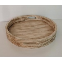 Wooden Round Fruit Bowl Serving Board Tray Platter